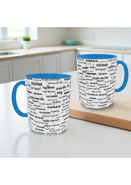 Öğretmenler Günü Hediyesi Kupa Bardak Öğretmenim Yazılı Tasarım Kadın Erkek Öğretmen Için