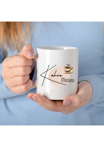 Kahve Molası Baskılı Kupa Bardak Arkadaşa Hediye Bardak