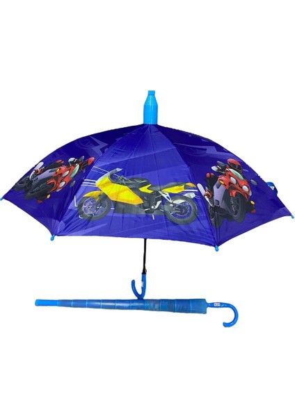 Pvc Koruma Kılıflı . Bardaklı Korumalı Erkek Çocuk Mavi Baskılı Şemsiye fiyatları
