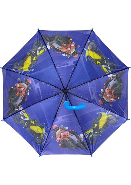 Pvc Koruma Kılıflı . Bardaklı Korumalı Erkek Çocuk Mavi Baskılı Şemsiye fırsatları