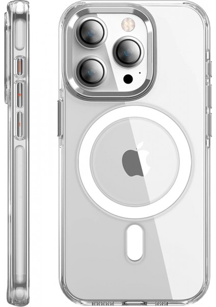 iPhone 15 Pro Max Kılıf Crystal Magsafe Kapak - Şeffaf