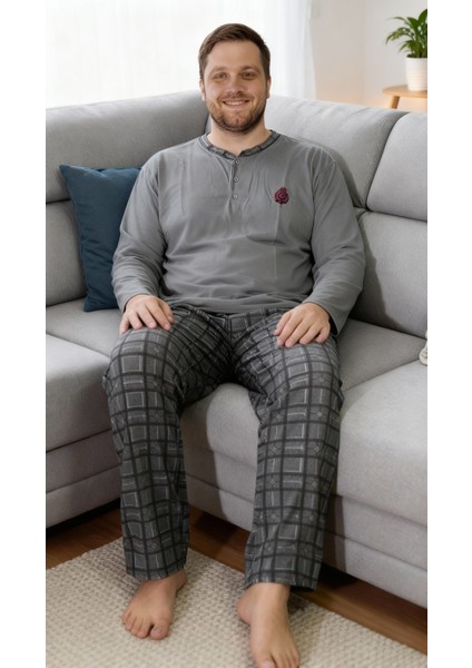 Altı Ekoseli Gri Erkek Pijama Takımı fiyatları