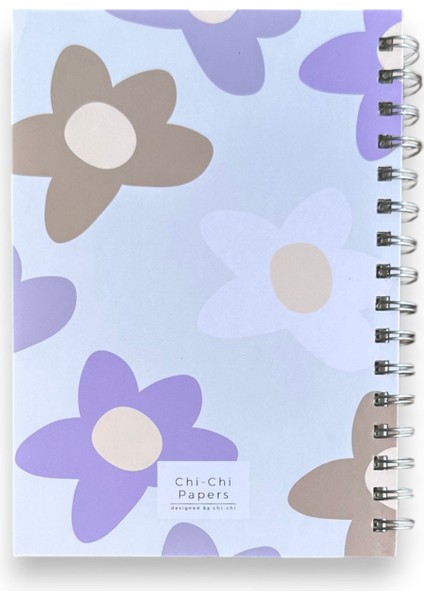 Isim Yazılabilir A5 Kareli Spiralli Defter | El Yapımı, 96 Yaprak, Ivory Kâğıt - Çiçekli fırsatları