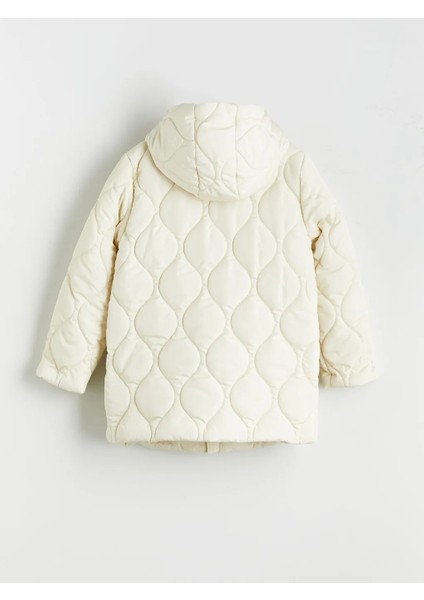 Lcw Eco Ekru Kapüşonlu Kapitone Desenli Kız Çocuk Mont fiyatları