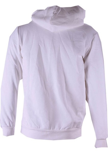 Kapüşonlu Tam Fermuarlı 3 Iplik Ekru Erkek Sweatshirt 5466-1 modelleri