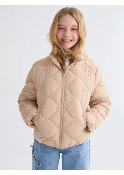Lcw Kids Bej Kapitoneli Kız Çocuk Şişme Mont