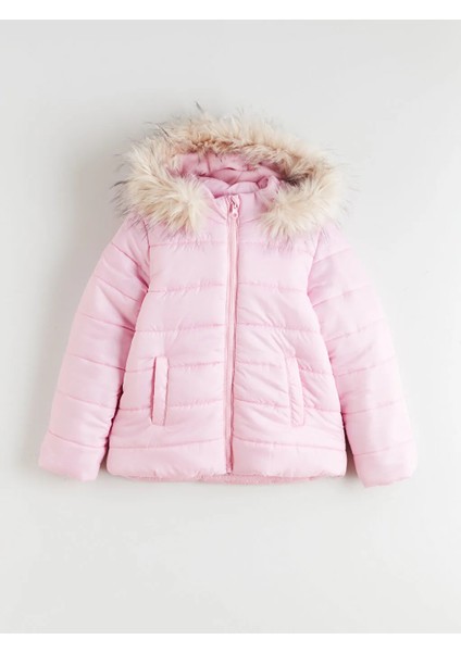 Lcw Eco Pembe Kapüşonlu Kız Çocuk Şişme Mont