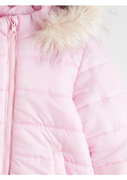 Lcw Eco Pembe Kapüşonlu Kız Çocuk Şişme Mont fiyatları