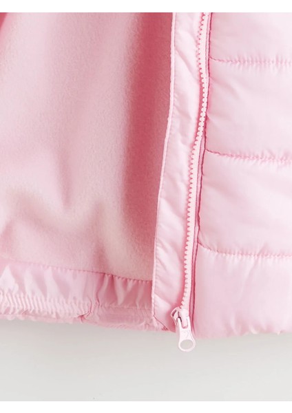 Lcw Eco Pembe Kapüşonlu Kız Çocuk Şişme Mont modelleri