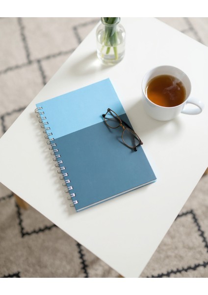 Isim Yazılabilir A5 Kareli Spiralli Defter | El Yapımı, 96 Yaprak, Ivory Kâğıt - Olive