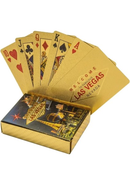 Lasvegas Gold Baskılı Pvc Oyun Kartı Su Geçirmez, Esnek, Çizilmez 54’lü Deste modelleri