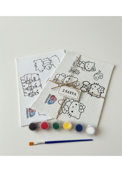 2 Adet Boyanabilir KAPİBARA Beslenme Örtüsü – Yıkanabilir Keçe Kumaş – Toplamda 2x4 Karakter – 1 Boya & 1 Fırça Dahil