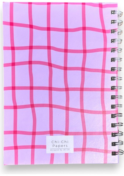 Isim Yazılabilir A5 Kareli Spiralli Defter | El Yapımı, 96 Yaprak, Ivory Kâğıt - Pinko