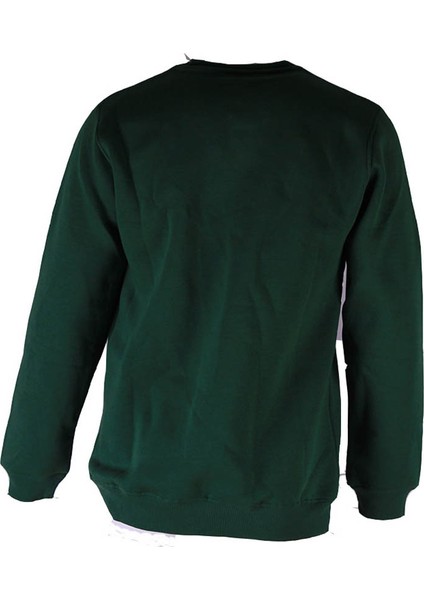 0 Yaka 3 Ip Yeşil Erkek Sweatshirt State Baskı modelleri