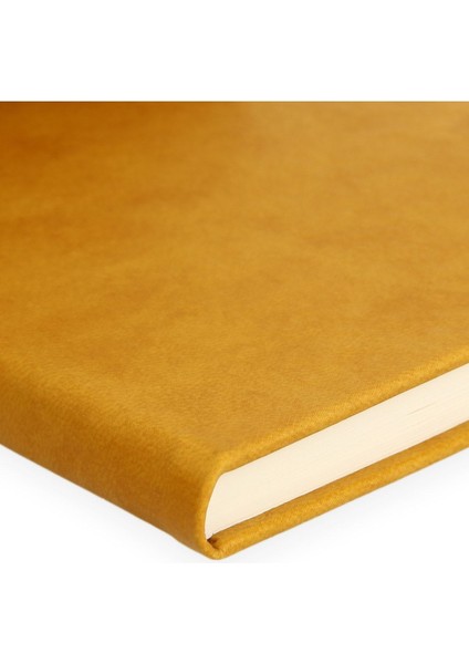 Isim Yazılabilir Çizgili Defter - Sarı, Suni Deri Kaplamalı Defter, Tarihsiz Ajanda, Anı Defteri