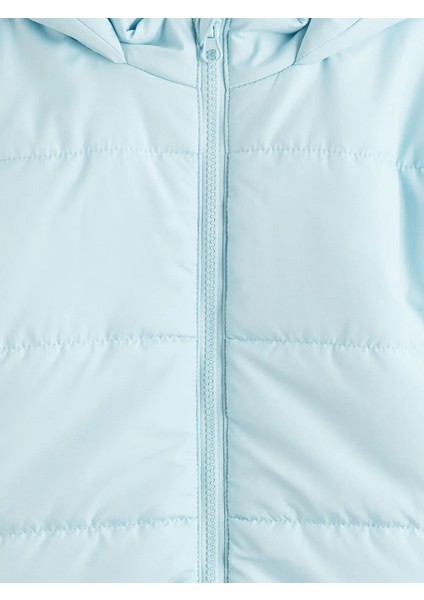 Lcw Eco Mavi Kapüşonlu Kız Çocuk Mont modelleri