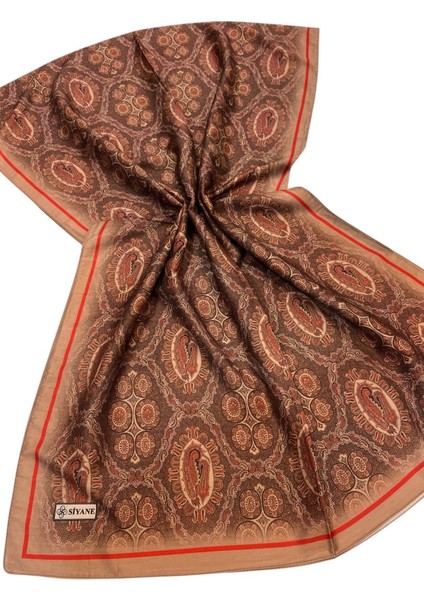 Bisküvi Siyane Scarf Şal Desen Etnik Şal