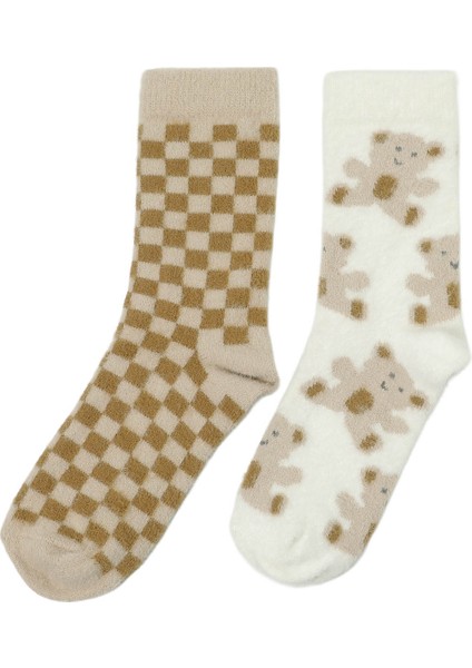 Bear Wrm 2 Lı Skt-W 5pr Kahve Multı Kadın 2'li Soket Çorap