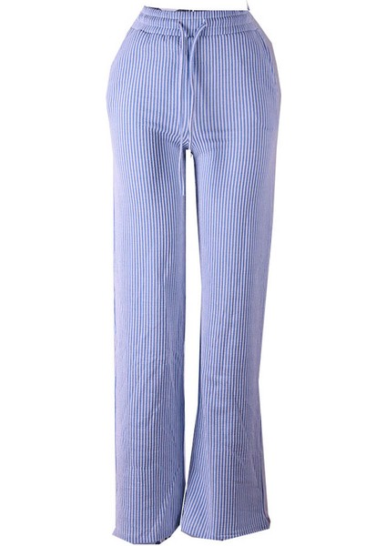 Çizgili Mavi Kadın Pantolon 2497 modelleri