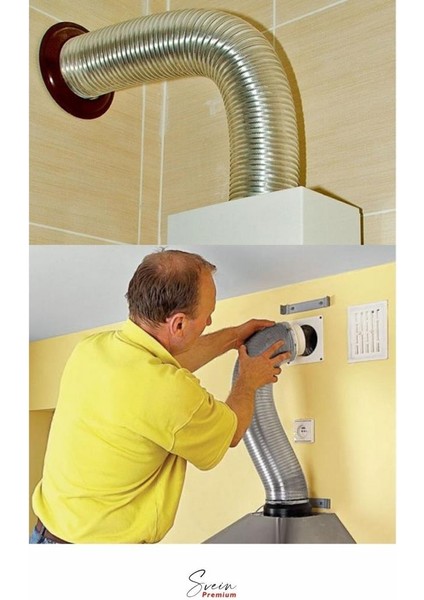 Alüminyum Kopmaz Yırtılmaz Ankastre Baca Aspiratör Davlumbaz Şofben Havalandırma Borusu 2 mt 127 mm fırsatları