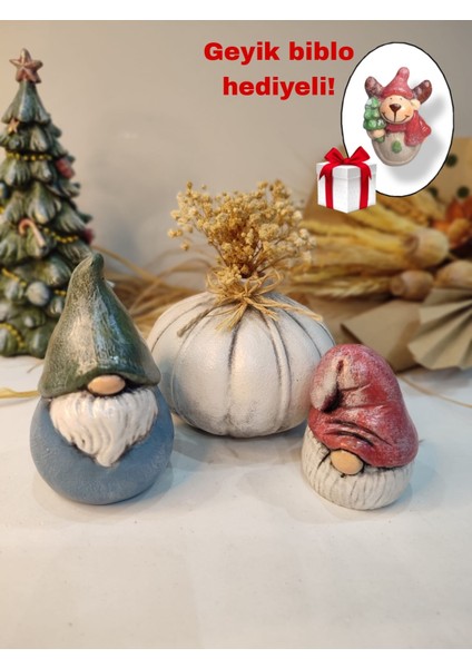 Noel ( Yılbaşı ) Biblo 3 ' Lü Set Model 4