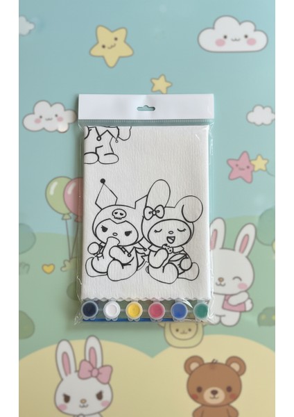 2 Adet Boyanabilir Beslenme Örtüsü – Yıkanabilir Keçe Kumaş – Toplamda 2x4 Karakter – 1 Boya & 1 Fırça Dahil