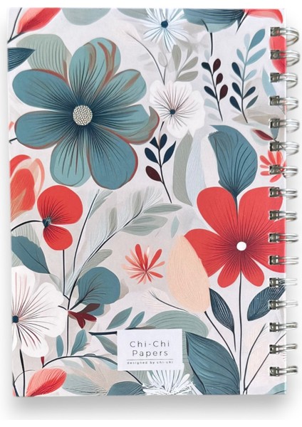 Isim Yazılabilir A5 Kareli Spiralli Defter | El Yapımı, 96 Yaprak, Ivory Kâğıt - Gelincik fırsatları