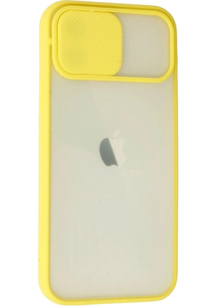 iPhone 12 Kılıf Palm Buzlu Kamera Sürgülü Silikon - Sarı fiyatları