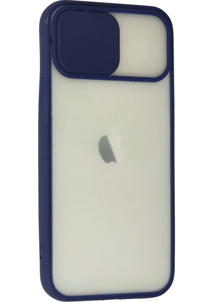 iPhone 12 Kılıf Palm Buzlu Kamera Sürgülü Silikon - Lacivert fiyatları