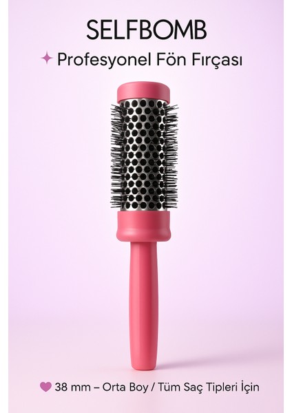 38 cm Profesyonel Fön Fırçası – Hızlı Kurutma, Kaymaz Sap