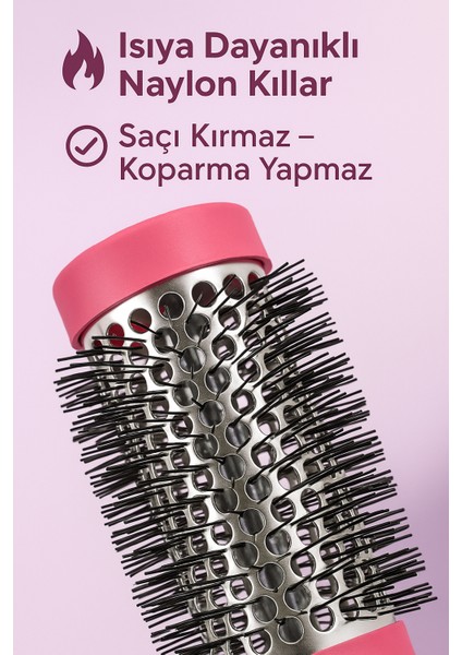 38 cm Profesyonel Fön Fırçası – Hızlı Kurutma, Kaymaz Sap