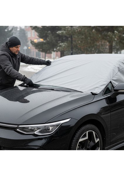 Oto Branda Araba Brandası Buzlanma Önleyici Çadırı Örtüsü Araç Tentesi Ön Cam Güneşlik Camı Güneşliği Buz Kar Koruyucu Yarım