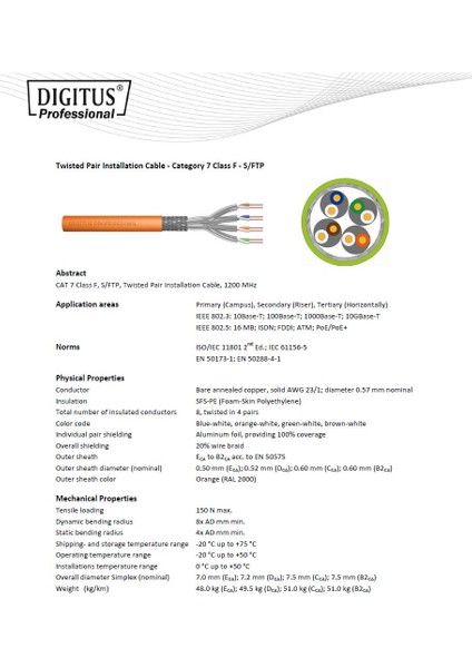 Cat7 - 65 Metre Saf Bakır S/ftp Pımf (Pairs In Metal Foil) Data Kablosu Gri fiyatları