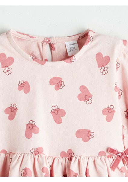 Yeni Sezon Kalp Baskılı Kız Çocuk Elbise modelleri