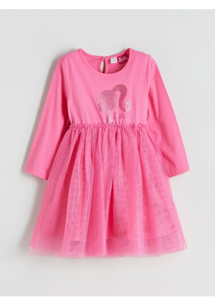 Yeni Sezon Barbie Baskılı Kız Çocuk Tütü Elbise