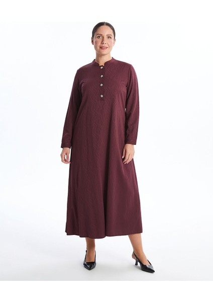 Yeni Sezon Bisiklet Yaka Desenli Elbise