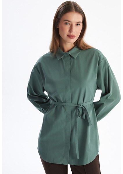 Yeni Sezon Düz Oversize Poplin Kadın Gömlek Tunik