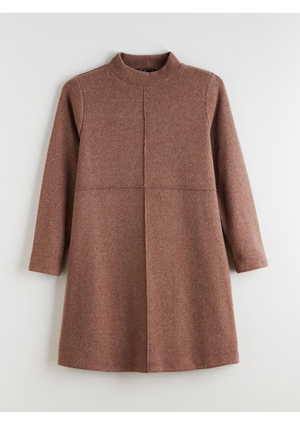 Yeni Sezon Büyük Beden Dik Yaka Mini Elbise