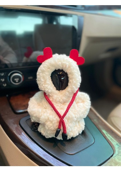 Vites Hoodie-Araç Vites Poları-Peluş Vites Poları-Beyaz Peluş - Araç Vites Kıyafeti modelleri