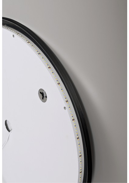 Akıllı Ayna Buhar Tutmayan Hareket Sensörlü 3 Renk Ledli Siyah Çerçeveli Banyo Lavabo Aynası 80 cm