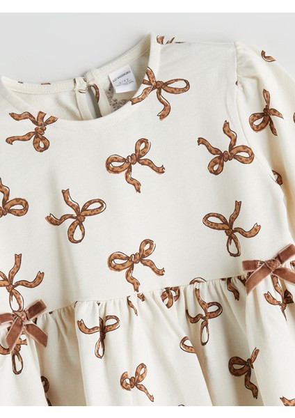 Yeni Sezon Fiyonk Baskılı Kız Çocuk Elbise fiyatları