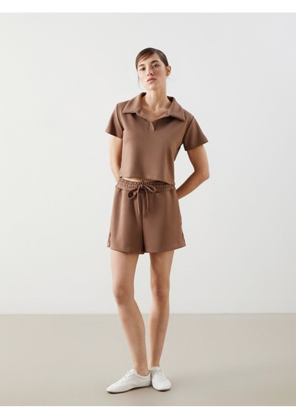 Yeni Sezon Beli Lastikli Kadın Şort