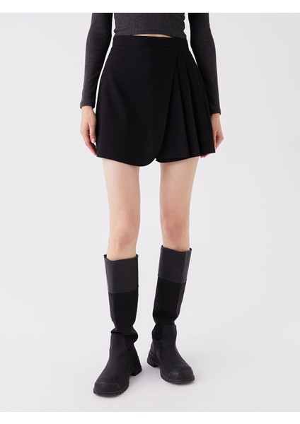 Yeni Sezon Kadın Beli Lastikli Düz Şort Etek modelleri