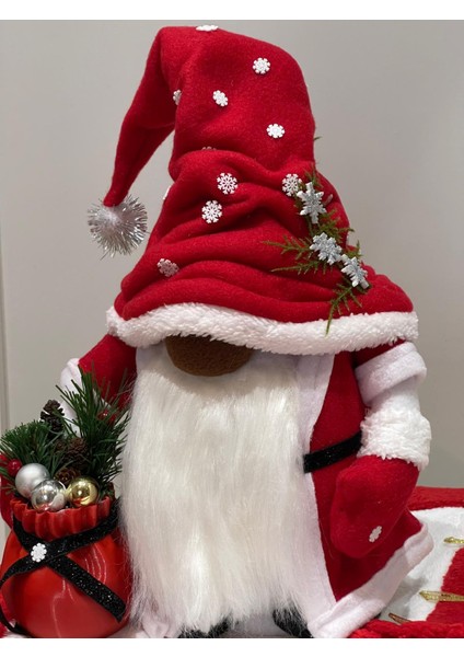 Yılbaşı, Sevimli, Şans Cücesi Dekoratif Cüce Hediyelik 35 cm