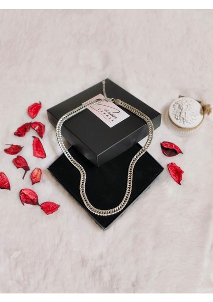 Çelik Silver Renk Balık Sırtı Zincir Kolye