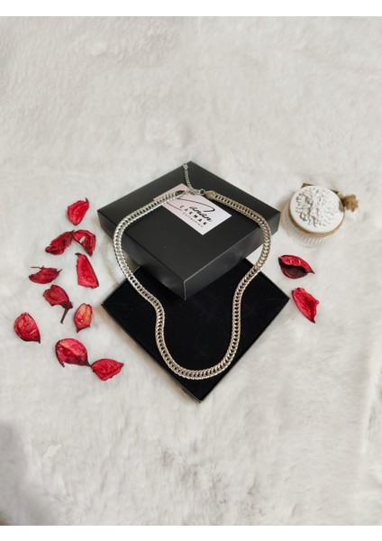 Çelik Silver Renk Balık Sırtı Zincir Kolye modelleri