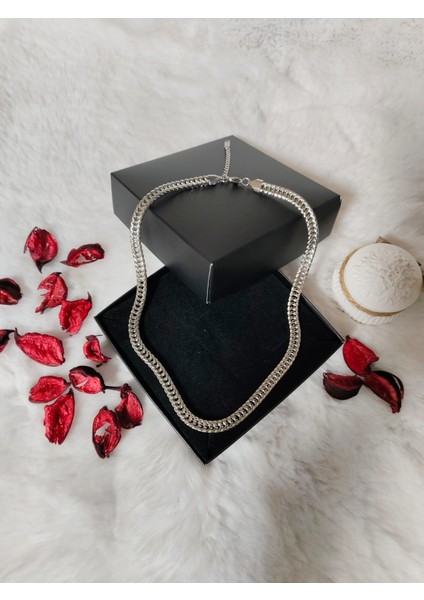 Çelik Silver Renk Balık Sırtı Zincir Kolye indirimleri