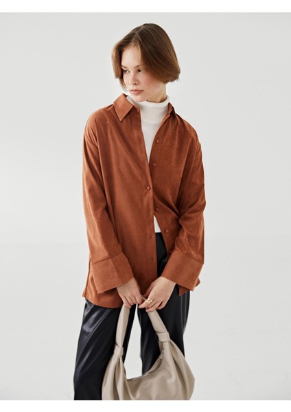 Yeni Sezon Süet Görünümlü Kadın Gömlek Tunik fiyatları