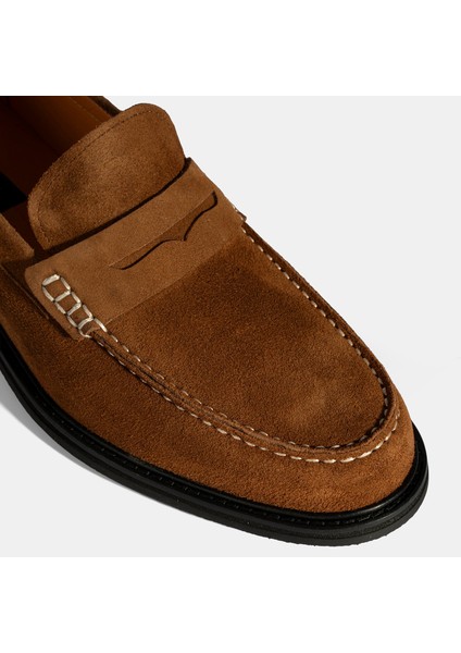 Erkek Taba Süet Deri Loafer