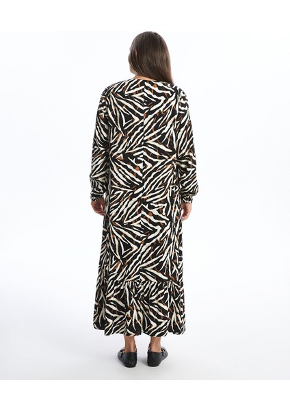 Yeni Sezon V Yaka Desenli Elbise indirimleri